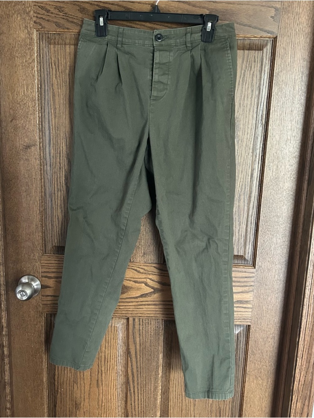 ASOS Olive Green Pleated Chinos